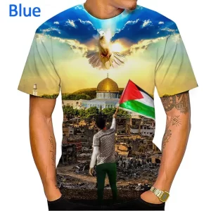 T-shirt imprimé en 3D de Palestine Jérusalem